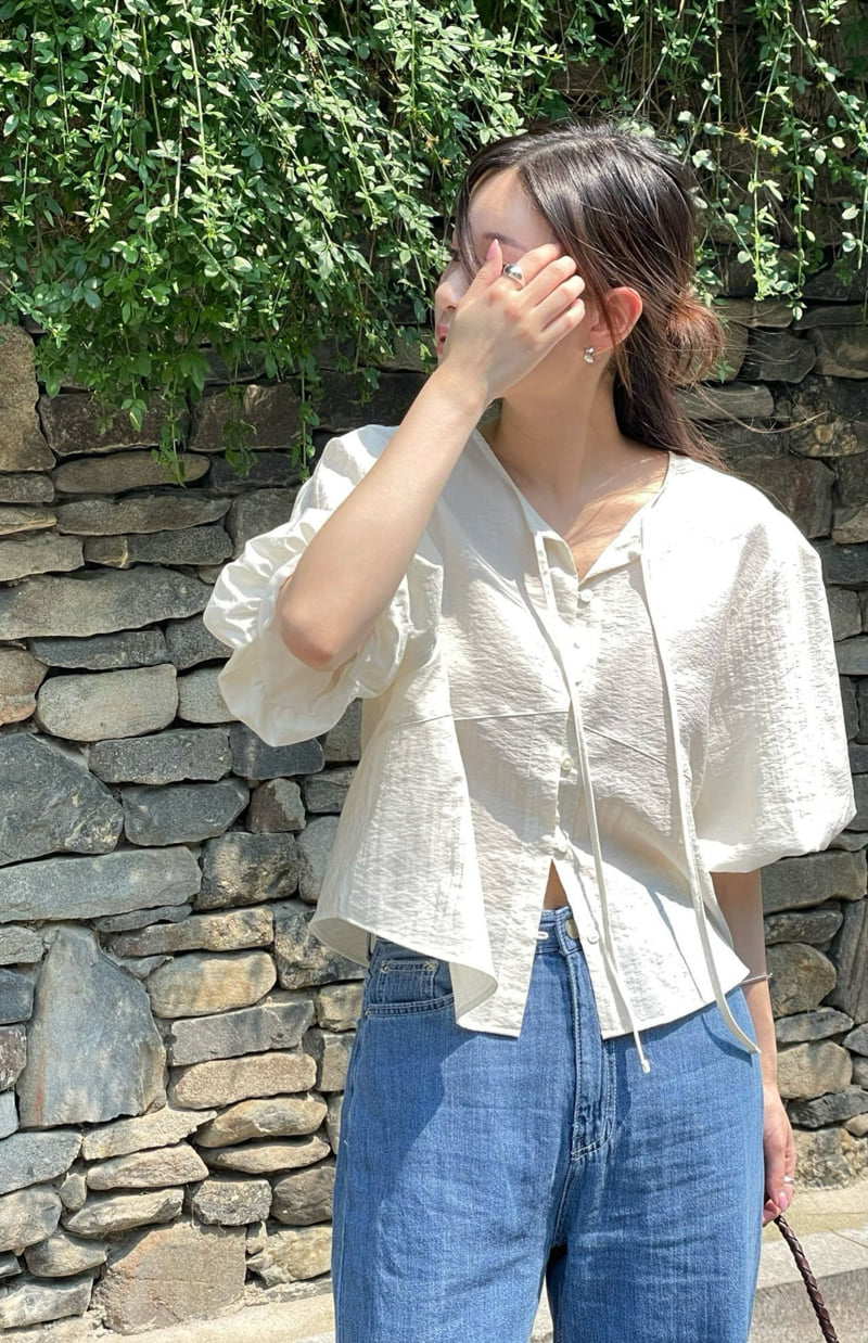 Amygrace - Korean Women Fashion - #shopsmall - Bell Puff Blouse - 10