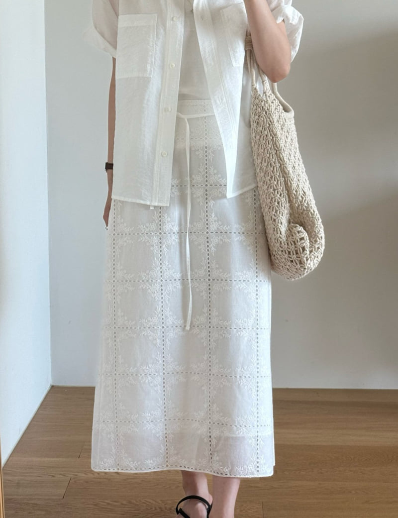 Amygrace - Korean Women Fashion - #shopsmall - Cotton Lace Banding Skirt - 4