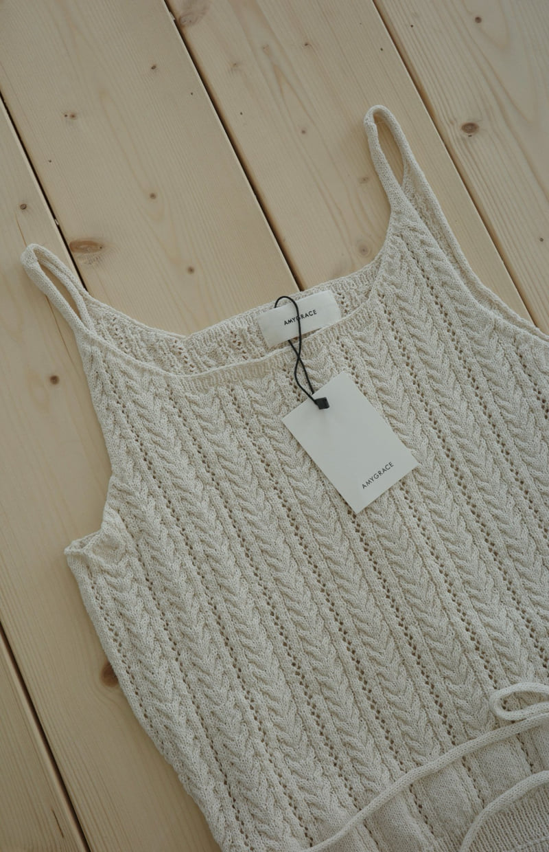 Amygrace - Korean Women Fashion - #thatsdarling - Marceau Lacy Knit Sleeveless - 2