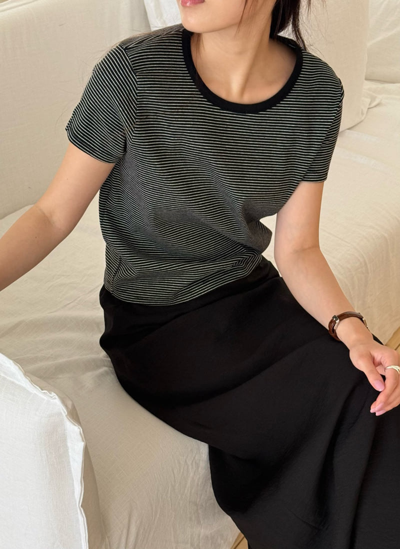 Amygrace - Korean Women Fashion - #thatsdarling - Ringo Stripe Tee - 4