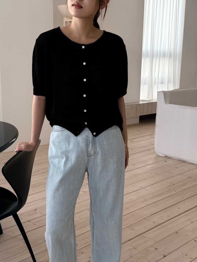 Amygrace - Korean Women Fashion - #vintageinspired - Oatmeal Short Sleeve Cardigan - 7