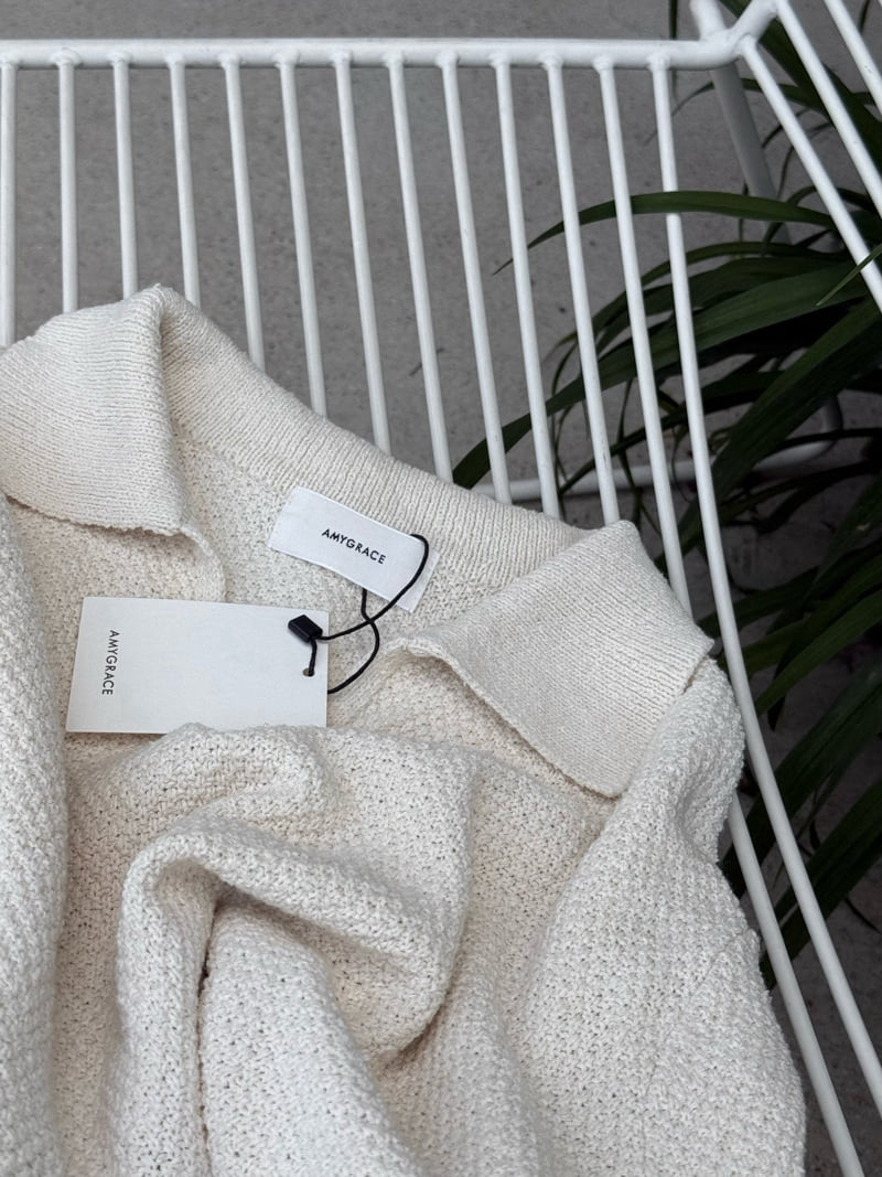 Amygrace - Korean Women Fashion - #vintageinspired - Sevia Paper Collar Knit - 2