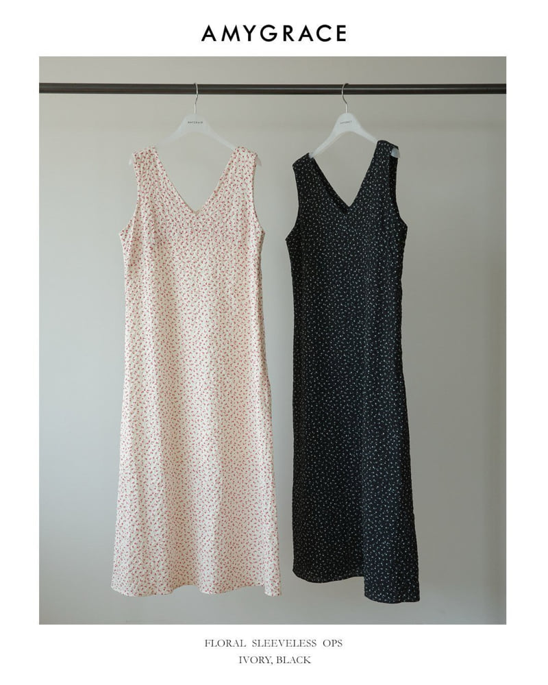 Amygrace - Korean Women Fashion - #vintagekidsstyle - Floral Slip One-piece