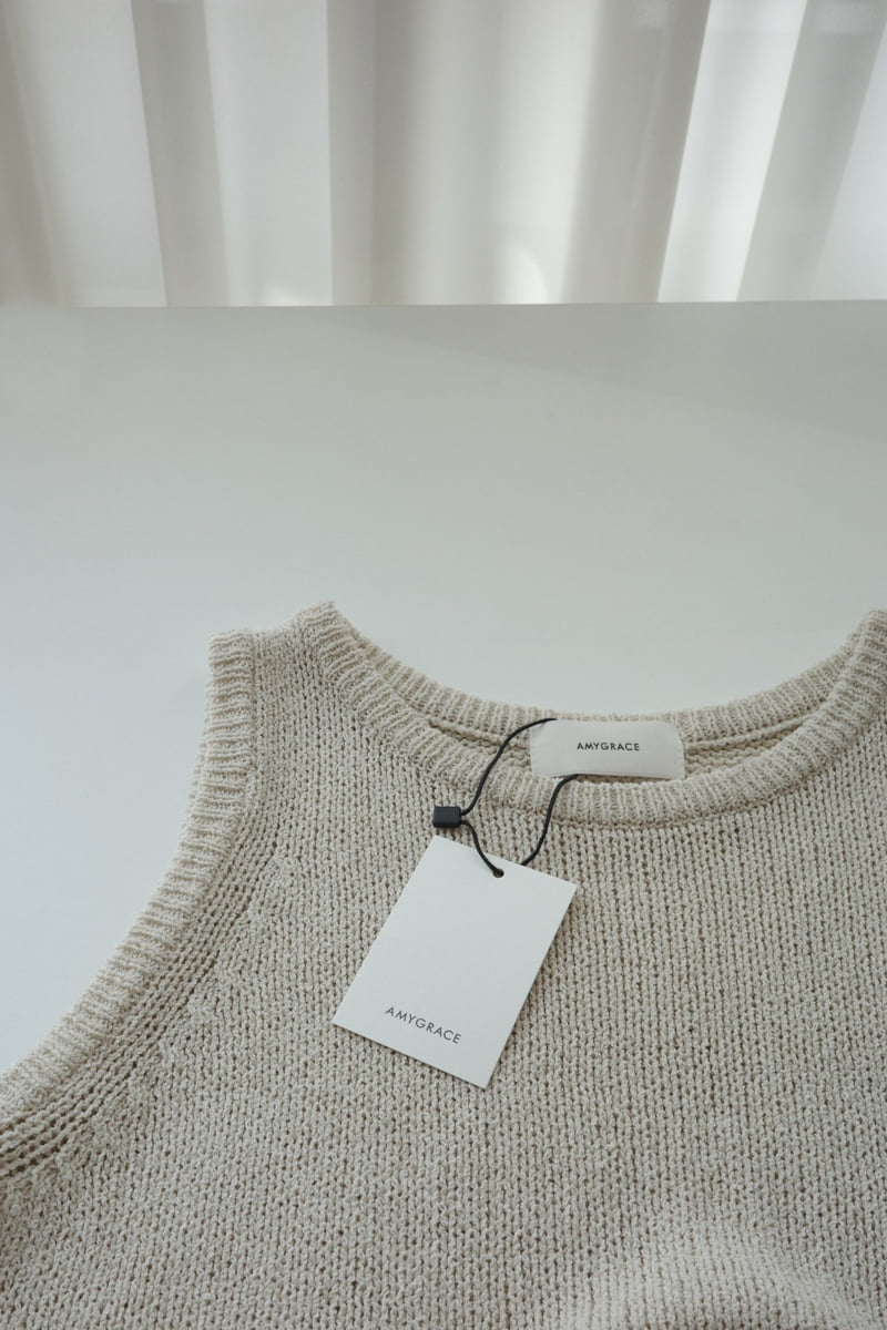 Amygrace - Korean Women Fashion - #womensfashion - Pin Linen Knit Sleeveless - 9