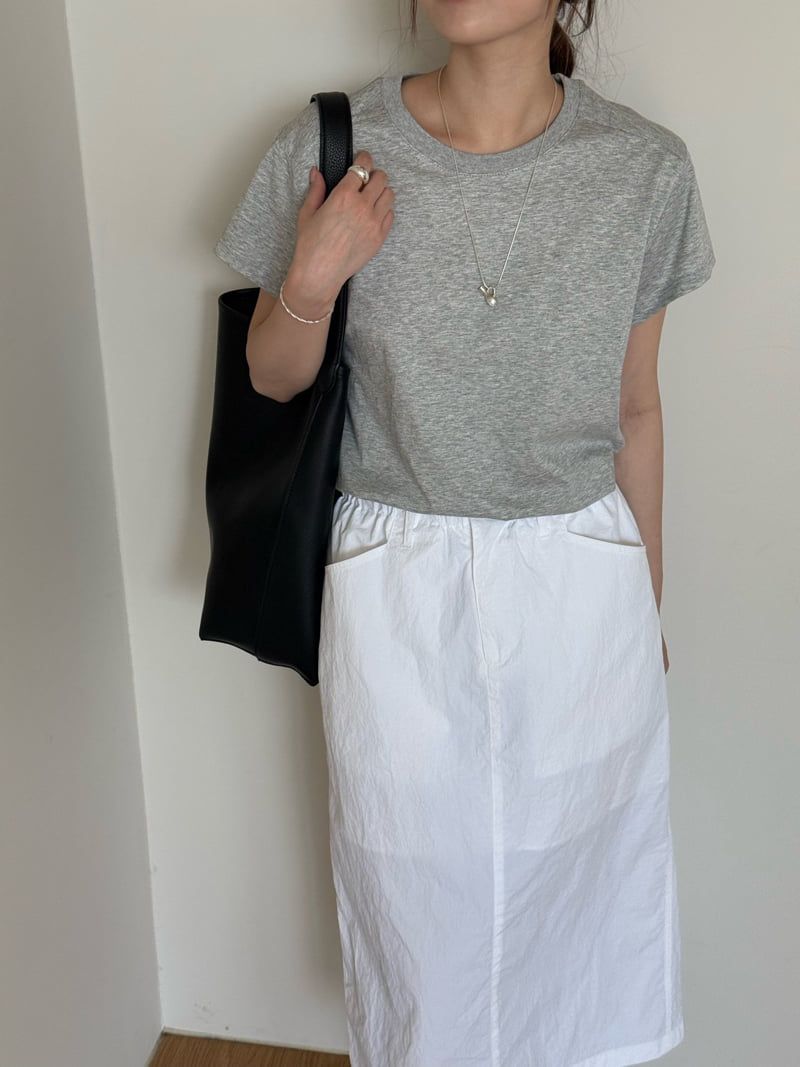 Amygrace - Korean Women Fashion - #womensfashion - Simple Short Sleeve Tee - 3