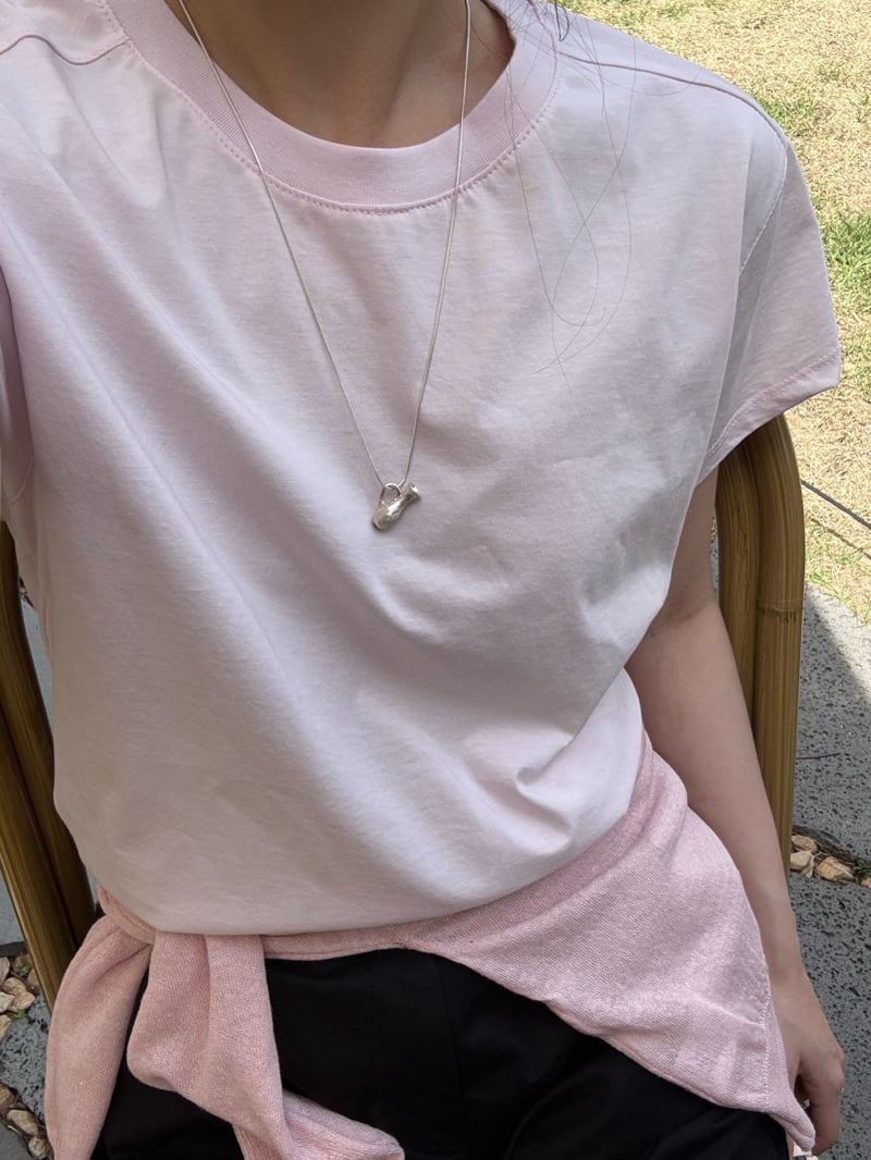Amygrace - Korean Women Fashion - #womensfashion - Simple Short Sleeve Tee - 7