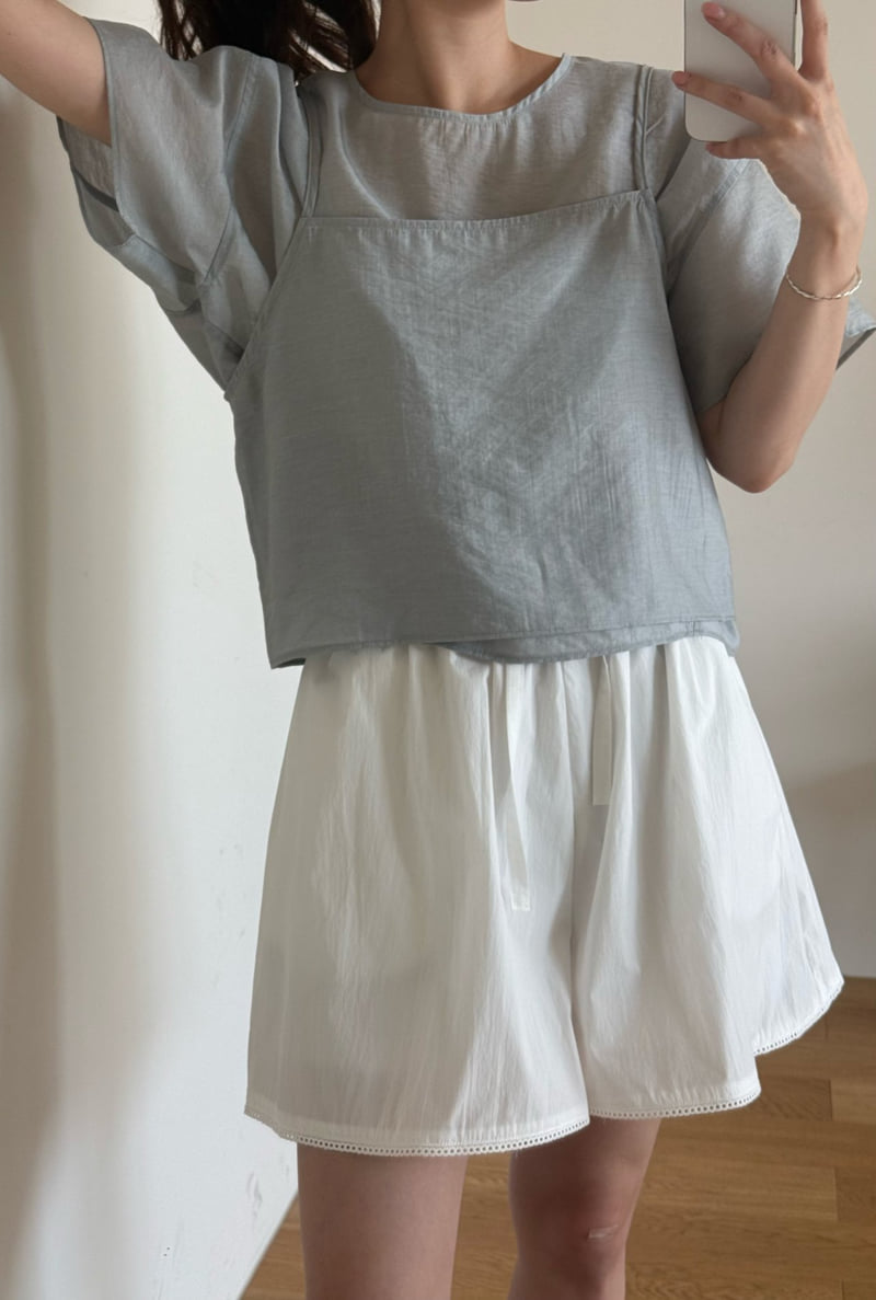 Amygrace - Korean Women Fashion - #womensfashion - Set Slip Blouse - 8