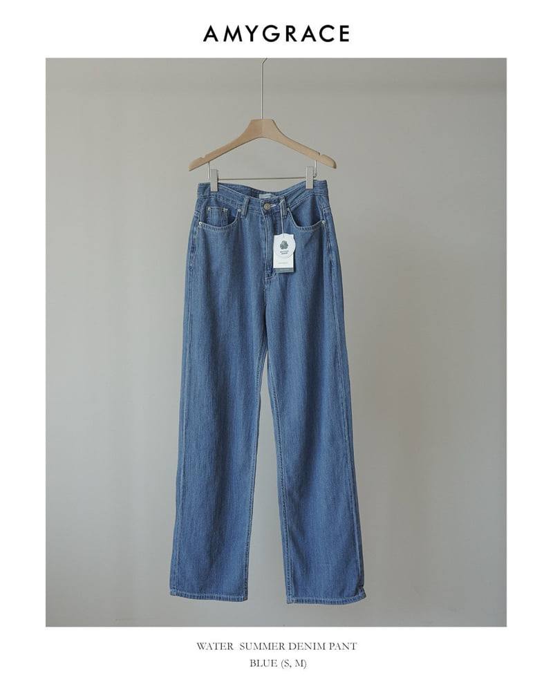 Amygrace - Korean Women Fashion - #womensfashion - Water Summer Denim Pants