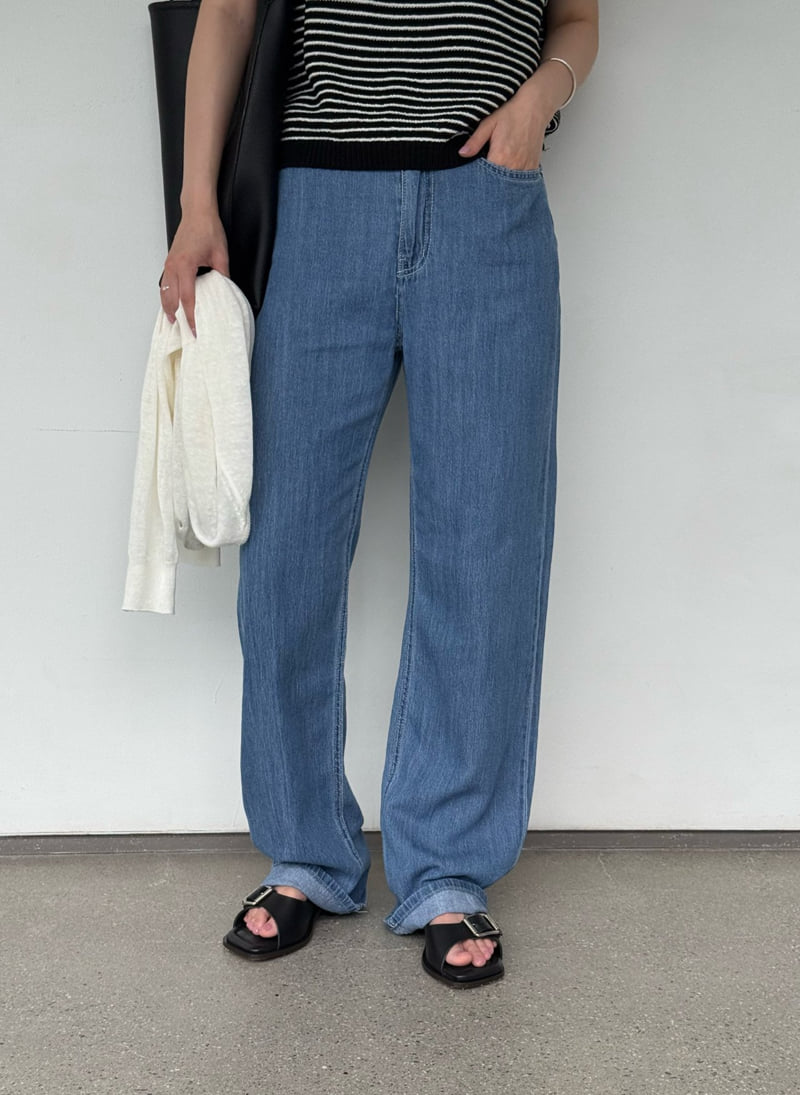 Amygrace - Korean Women Fashion - #womensfashion - Water Summer Denim Pants - 5