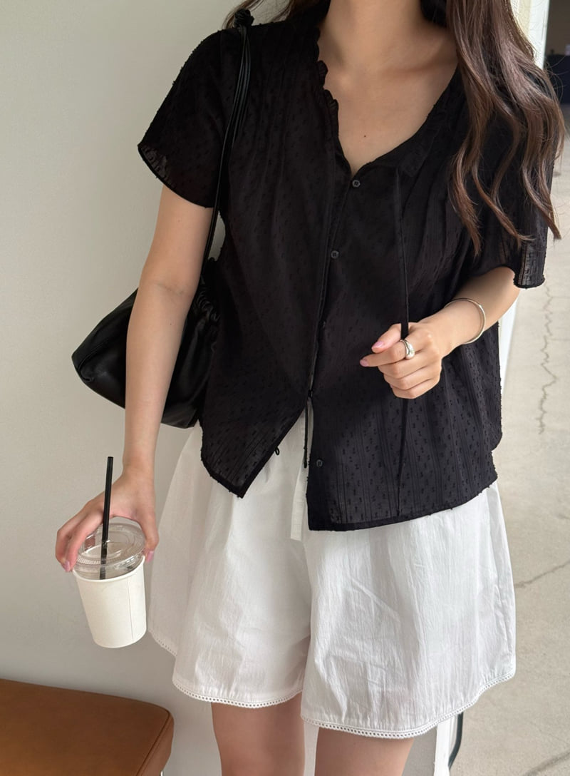 Amygrace - Korean Women Fashion - #momslook - Cecile Lace Pintuck Blouse - 4