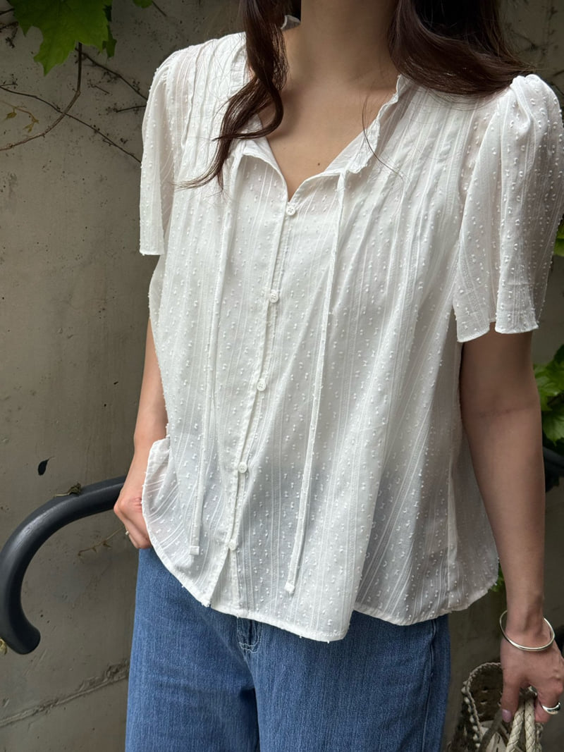 Amygrace - Korean Women Fashion - #womensfashion - Cecile Lace Pintuck Blouse - 6