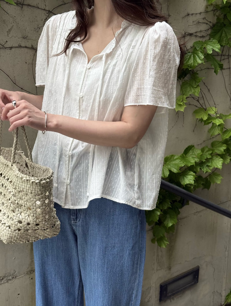 Amygrace - Korean Women Fashion - #womensfashion - Cecile Lace Pintuck Blouse - 8