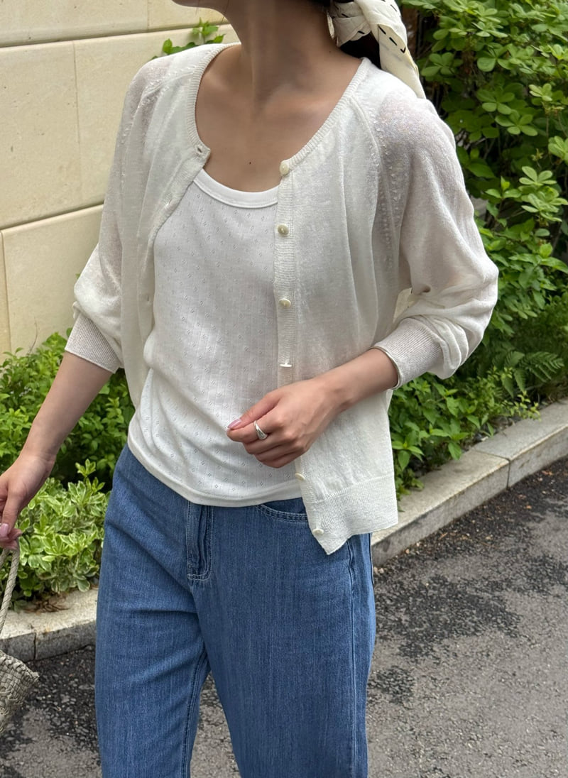 Amygrace - Korean Women Fashion - #womensfashion - Linen Summer Cardigan - 3