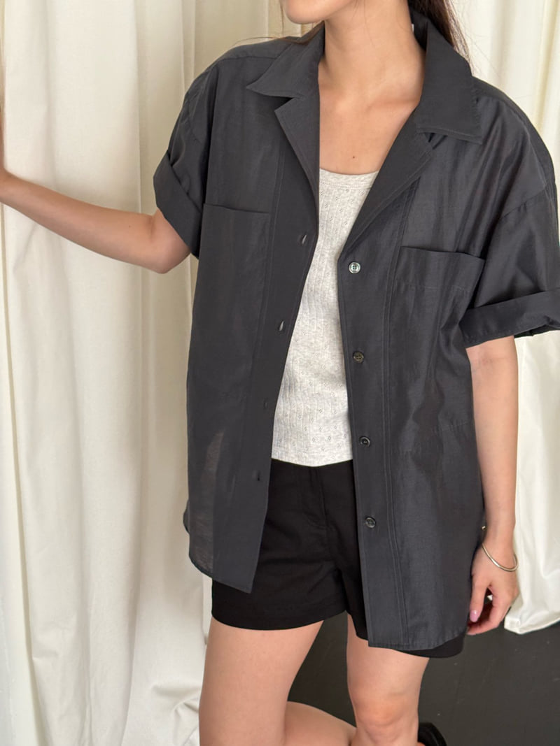 Amygrace - Korean Women Fashion - #womensfashion - Note Short Sleeve Jacket Blouse - 2
