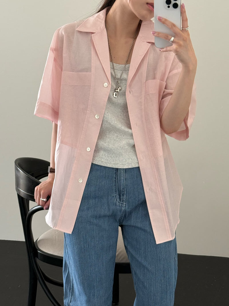 Amygrace - Korean Women Fashion - #momslook - Note Short Sleeve Jacket Blouse - 4