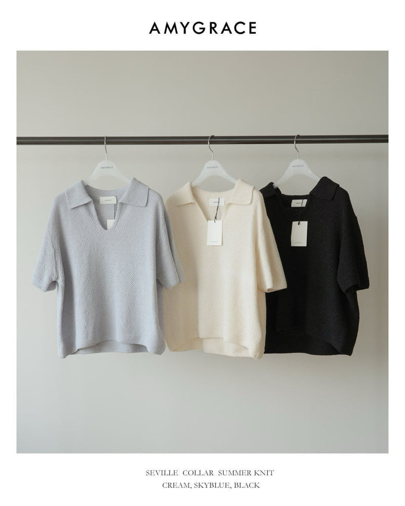 Amygrace - Korean Women Fashion - #womensfashion - Sevia Paper Collar Knit