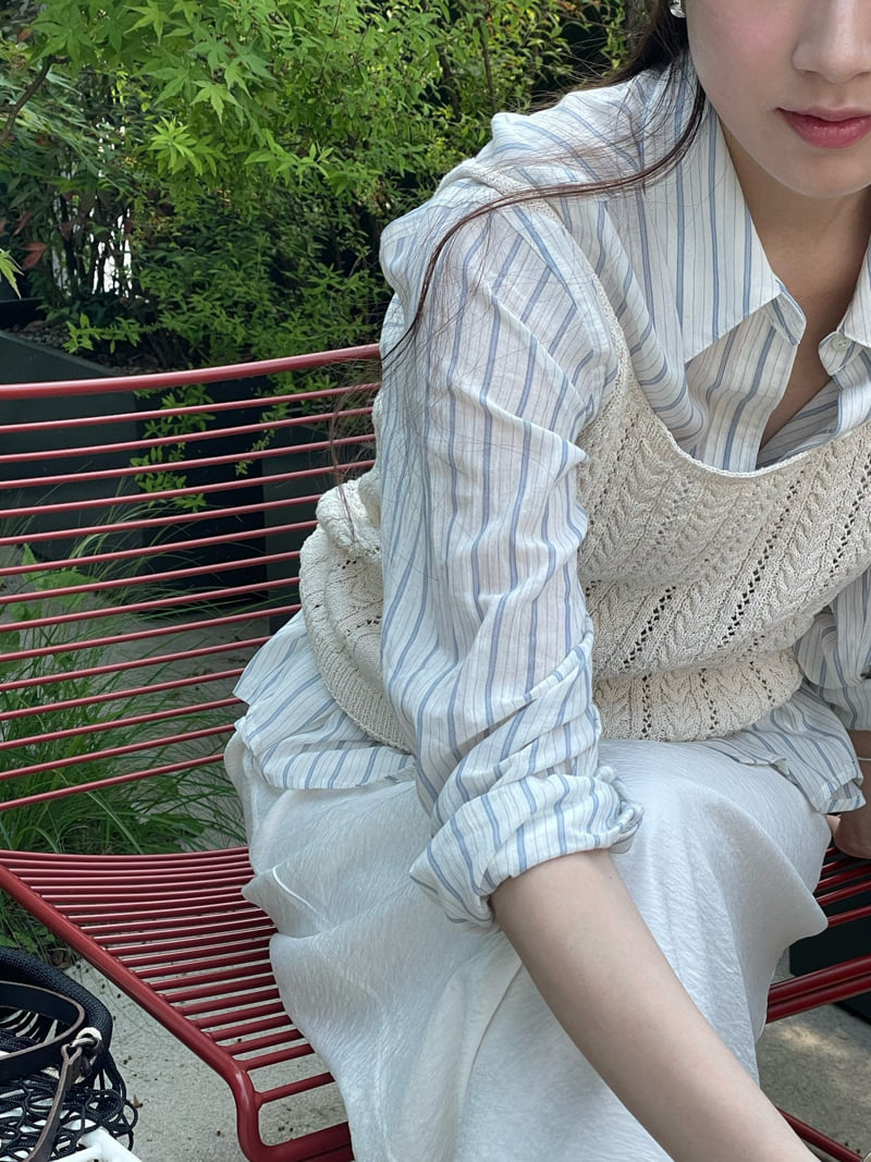 Amygrace - Korean Women Fashion - #womensfashion - Marceau Lacy Knit Sleeveless - 9