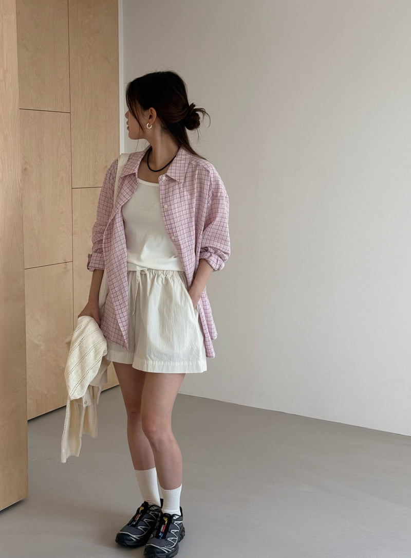 Amygrace - Korean Women Fashion - #womensfashion - Tassel Check Shirt - 10