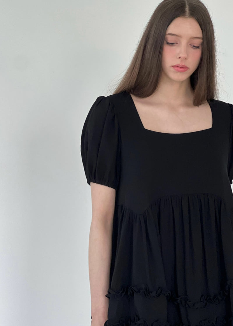 Another Avenue - Korean Women Fashion - #momslook - Square Frill One-piece - 8