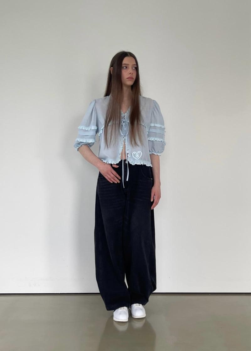 Another Avenue - Korean Women Fashion - #momslook - String Bijou Denim Pants - 11