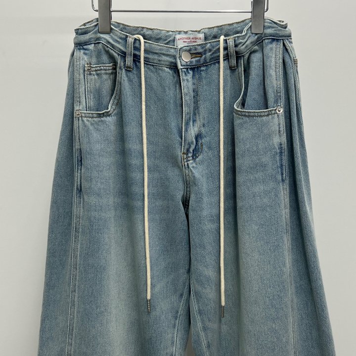 Another Avenue - Korean Women Fashion - #momslook - String Bijou Denim Pants - 5