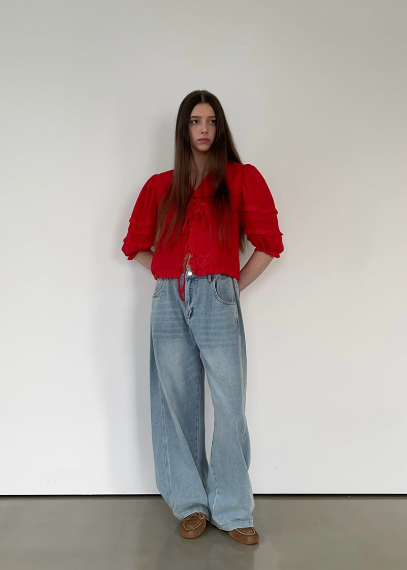 Another Avenue - Korean Women Fashion - #momslook - String Bijou Denim Pants - 9
