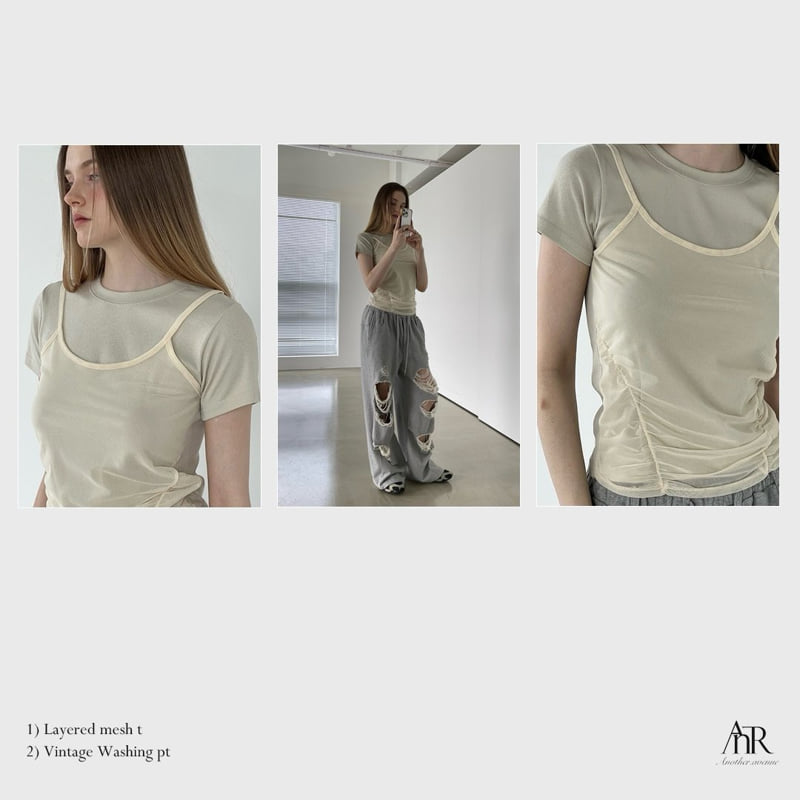 Another Avenue - Korean Women Fashion - #momslook - Layered Mesh Tee - 8