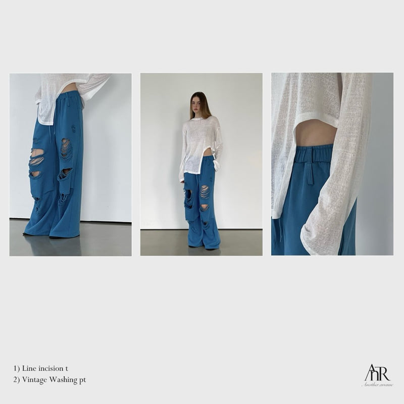Another Avenue - Korean Women Fashion - #momslook - Line Cutting Tee - 10