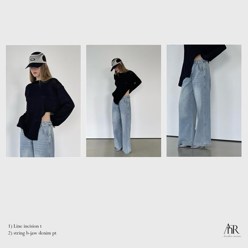 Another Avenue - Korean Women Fashion - #momslook - Line Cutting Tee - 6