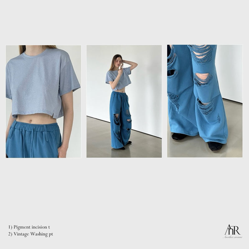 Another Avenue - Korean Women Fashion - #momslook - Pigment Slit Tee - 8