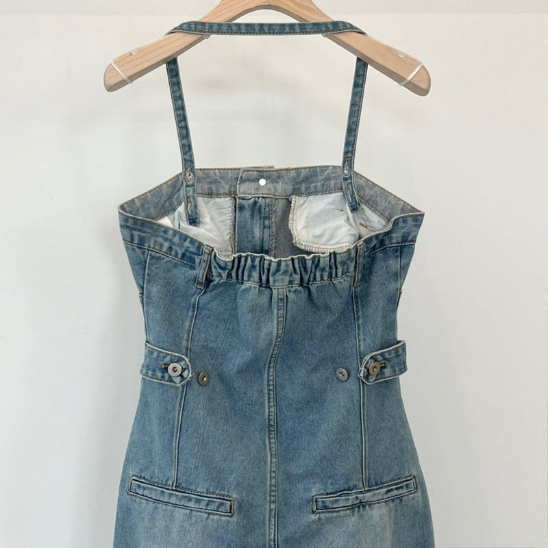 Another Avenue - Korean Women Fashion - #momslook - Motion Denim Jumpsuit - 3