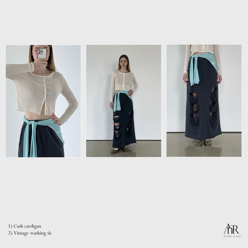 Another Avenue - Korean Women Fashion - #momslook - Vintage Washed Skirt - 12