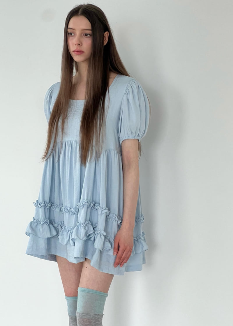 Another Avenue - Korean Women Fashion - #womensfashion - Square Frill One-piece - 11