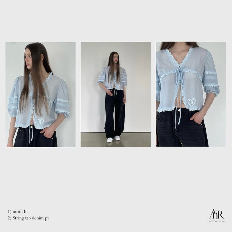 Another Avenue - Korean Women Fashion - #womensfashion - String Bijou Denim Pants - 10