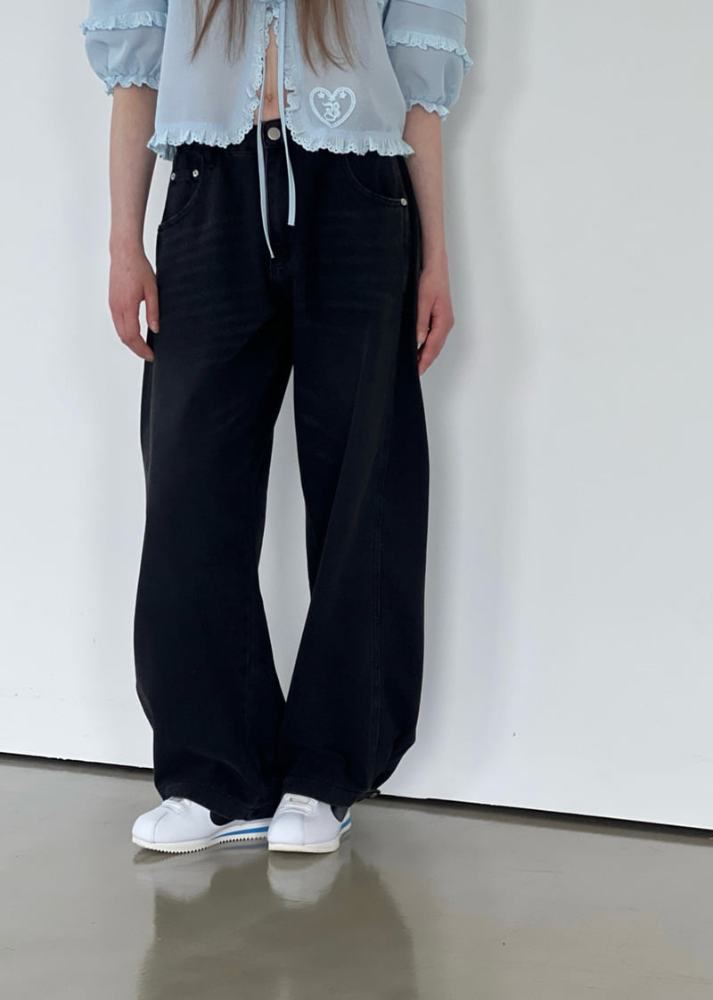 Another Avenue - Korean Women Fashion - #womensfashion - String Bijou Denim Pants - 12