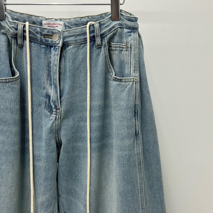 Another Avenue - Korean Women Fashion - #womensfashion - String Bijou Denim Pants - 6