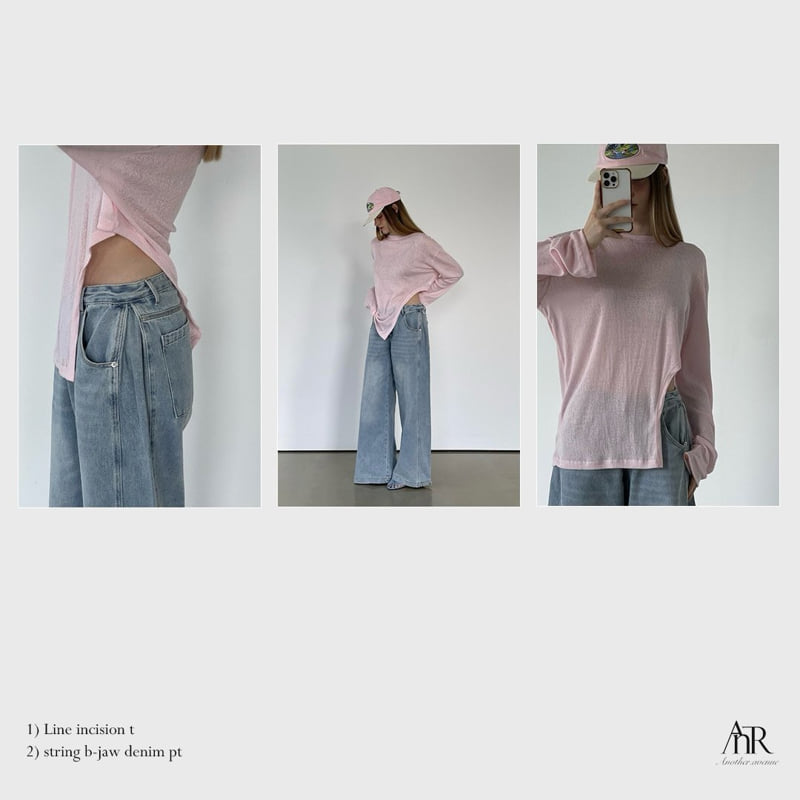 Another Avenue - Korean Women Fashion - #womensfashion - Line Cutting Tee - 9