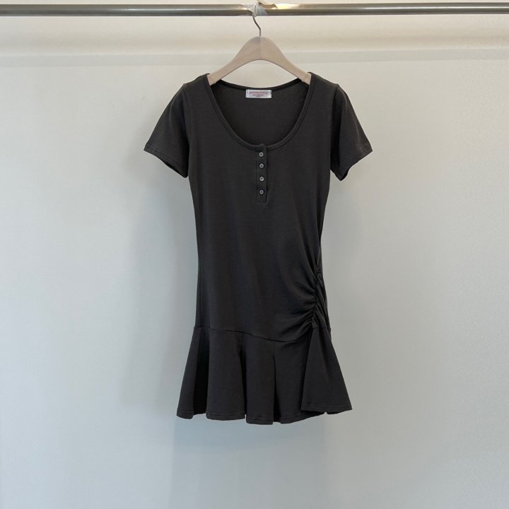 Another Avenue - Korean Women Fashion - #womensfashion - Henley Neck Pleated One-piece - 6
