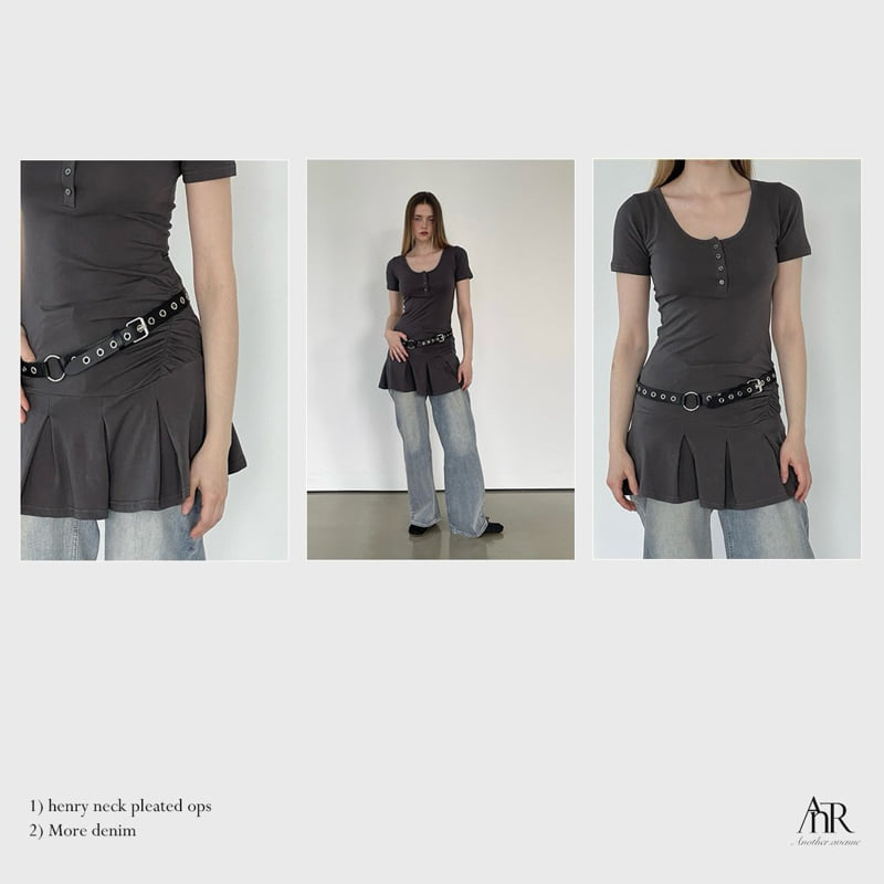 Another Avenue - Korean Women Fashion - #womensfashion - Henley Neck Pleated One-piece - 8