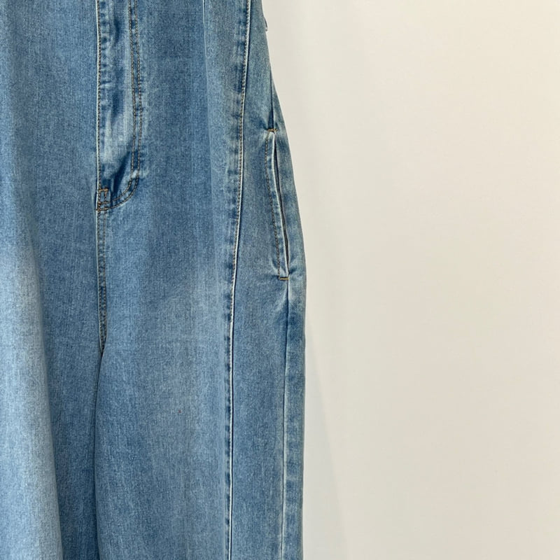 Another Avenue - Korean Women Fashion - #momslook - Motion Denim Jumpsuit - 4