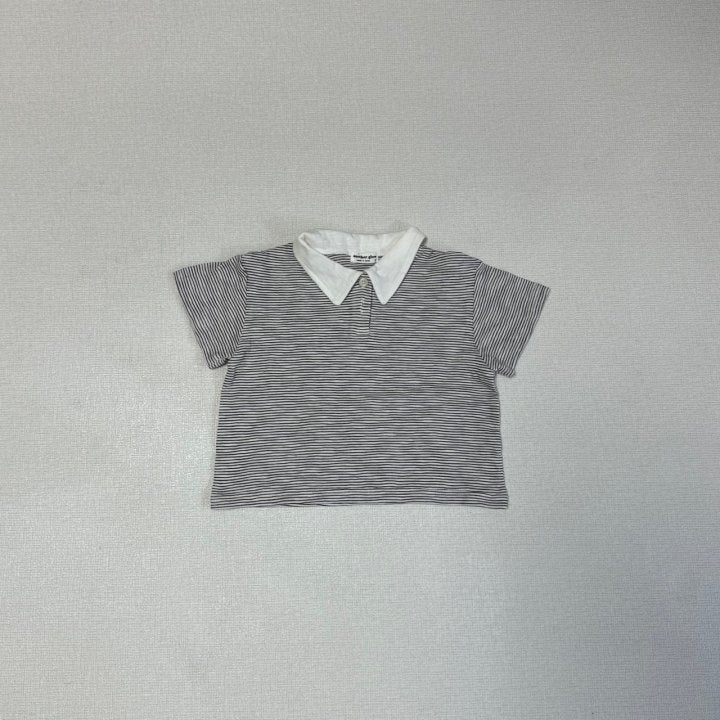 Anotherglow - Korean Children Fashion - #childofig - Collar Stripe Tee - 9