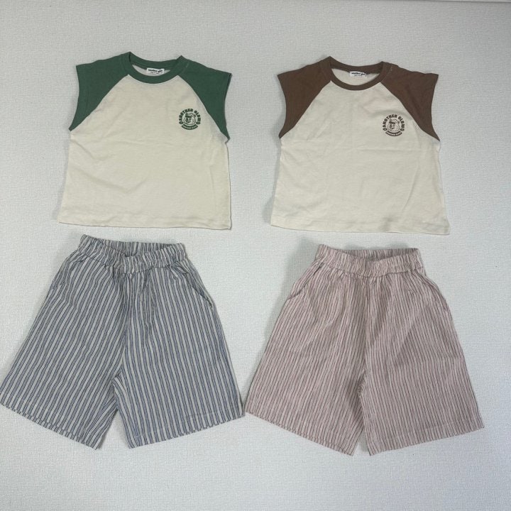 Anotherglow - Korean Children Fashion - #childrensboutique - Stripe Bermuda Pants - 10