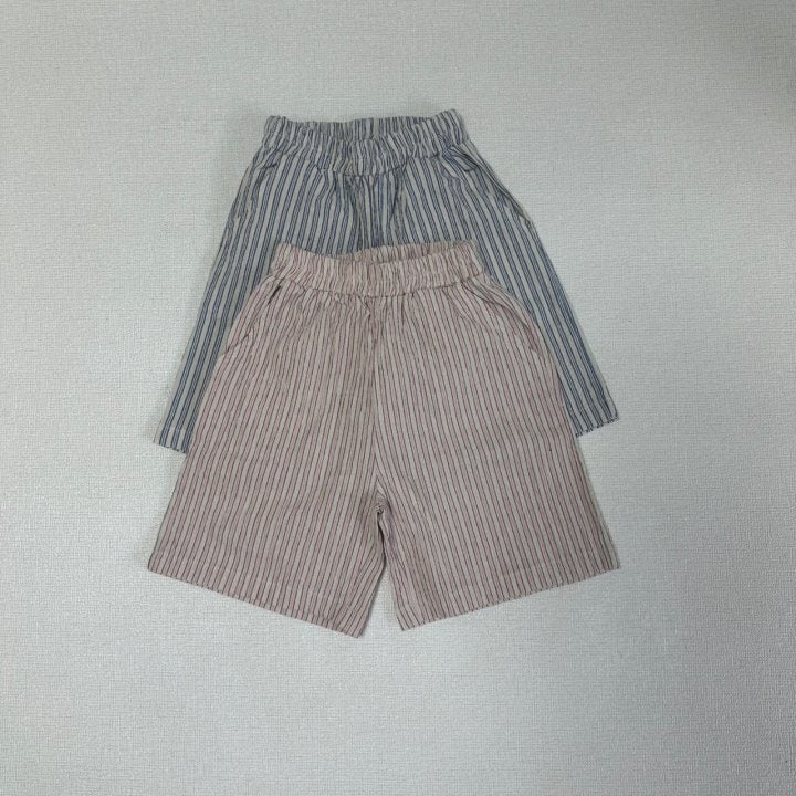 Anotherglow - Korean Children Fashion - #kidzfashiontrend - Stripe Bermuda Pants - 2