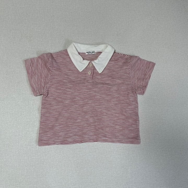 Anotherglow - Korean Children Fashion - #littlefashionista - Collar Stripe Tee - 5