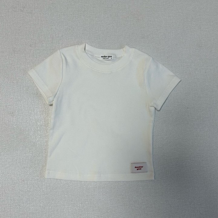 Anotherglow - Korean Children Fashion - #magicofchildhood - Ribbed Short Sleeve Tee - 9