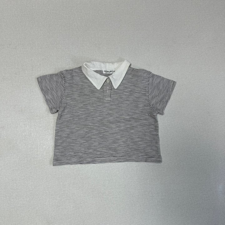 Anotherglow - Korean Children Fashion - #minifashionista - Collar Stripe Tee - 7