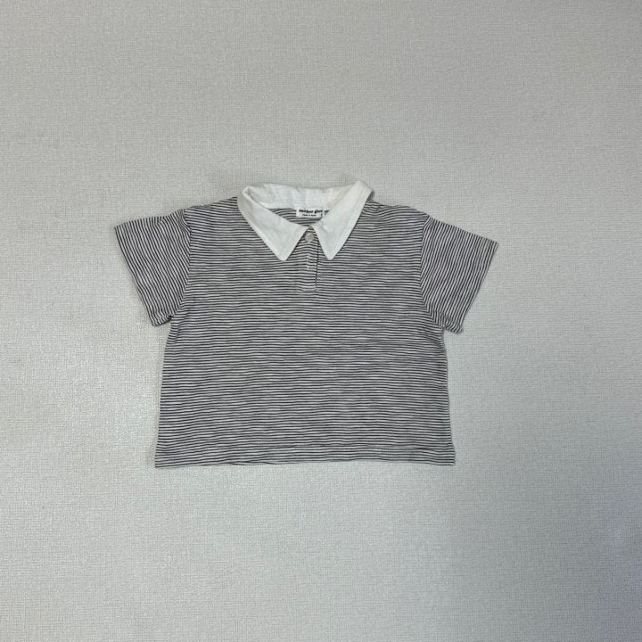Anotherglow - Korean Children Fashion - #prettylittlegirls - Collar Stripe Tee - 8