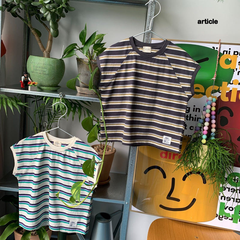Article - Korean Children Fashion - #minifashionista - Bunny Stripe Cap Tee