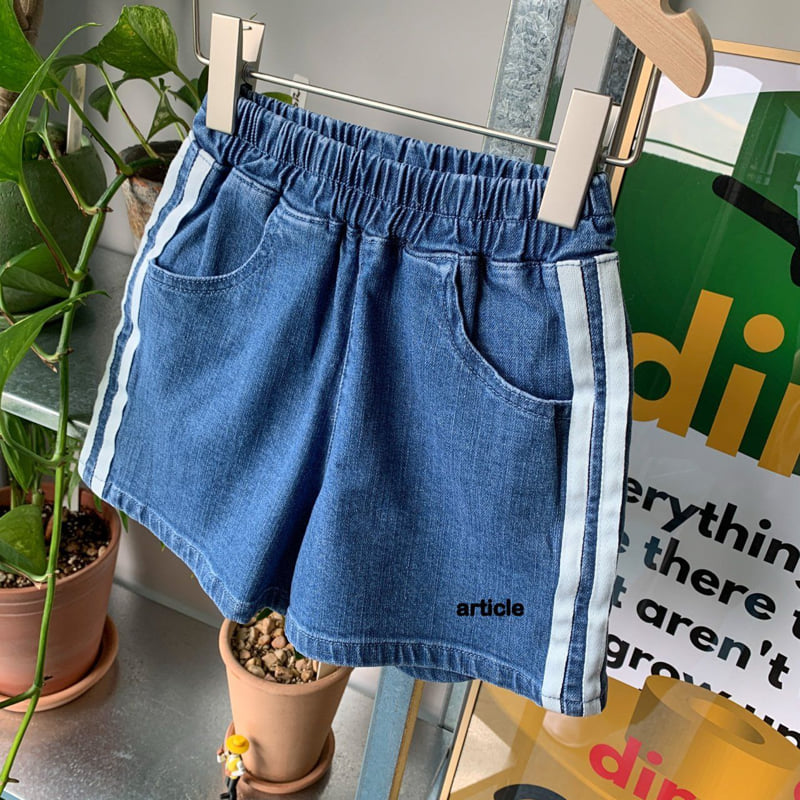 Article - Korean Children Fashion - #prettylittlegirls - Tape Denim Shorts - 3