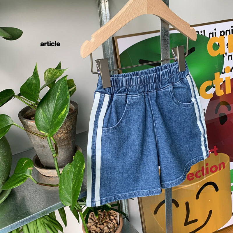 Article - Korean Children Fashion - #prettylittlegirls - Tape Denim Shorts - 4